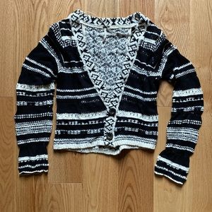 Free People Black and White Cardigan